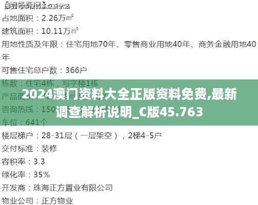 2024澳门资料大全正版资料免费,最新调查解析说明_C版45.763