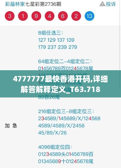 4777777最快香港开码,详细解答解释定义_T63.718