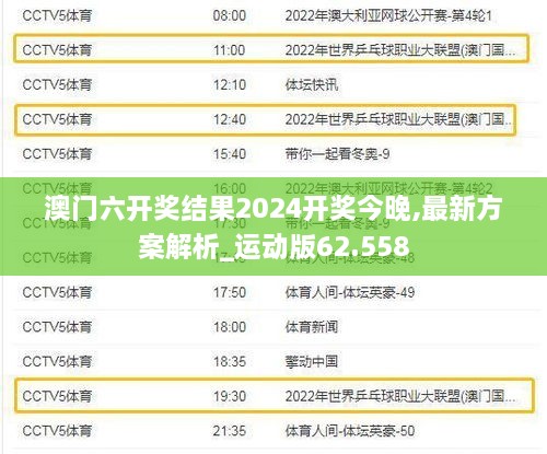 澳门六开奖结果2024开奖今晚,最新方案解析_运动版62.558