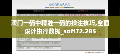 澳门一码中精准一码的投注技巧,全面设计执行数据_soft72.285