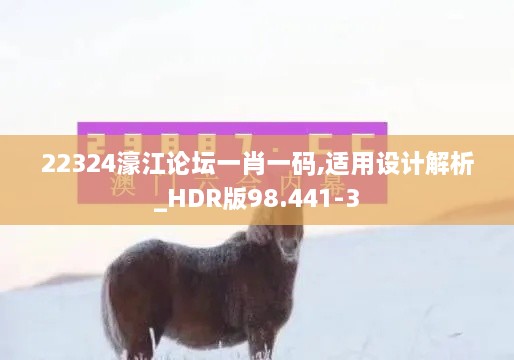 22324濠江论坛一肖一码,适用设计解析_HDR版98.441-3