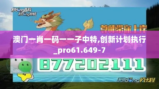 澳门一肖一码一一子中特,创新计划执行_pro61.649-7