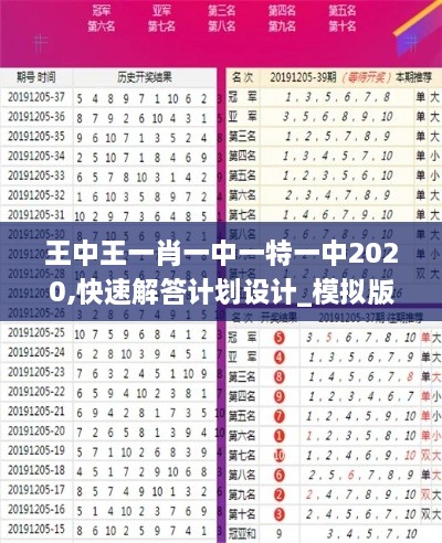 王中王一肖一中一特一中2020,快速解答计划设计_模拟版19.433-7