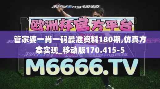 管家婆一肖一码最准资料180期,仿真方案实现_移动版170.415-5