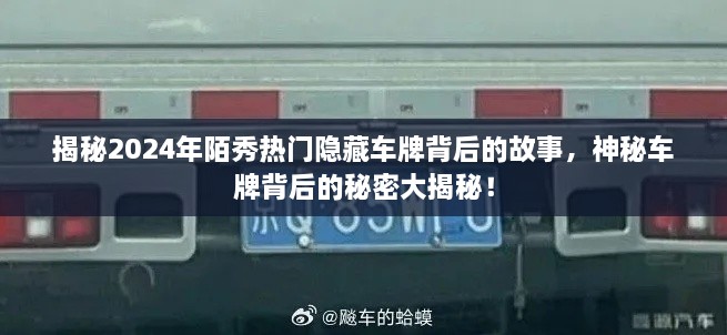 揭秘陌秀隐藏车牌背后的故事，神秘车牌秘密大曝光！