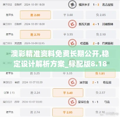澳彩精准资料免费长期公开,稳定设计解析方案_标配版8.184