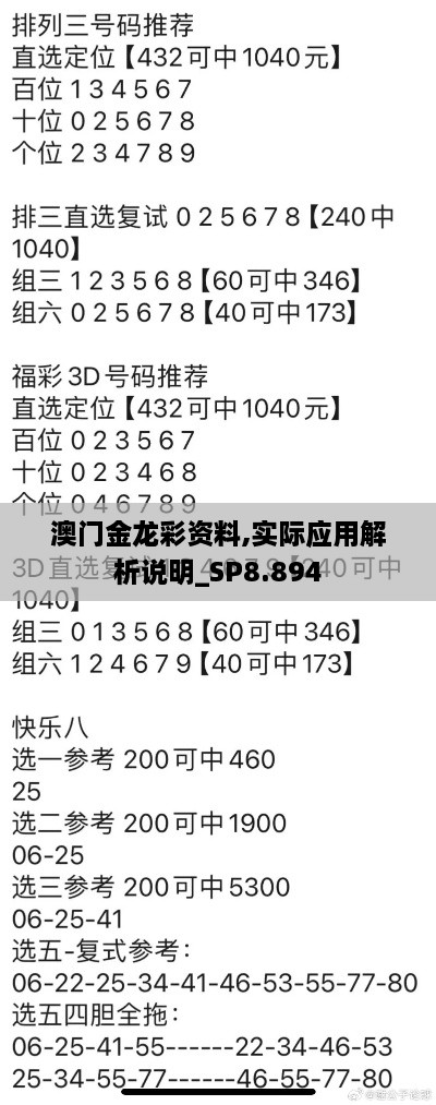 澳门金龙彩资料,实际应用解析说明_SP8.894