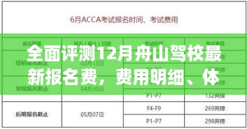 全面评测12月舟山驾校最新报名费，费用明细、体验、竞争分析与目标用户分析