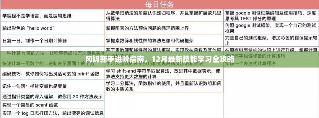 冈妈新手进阶指南，十二月技能学习全攻略