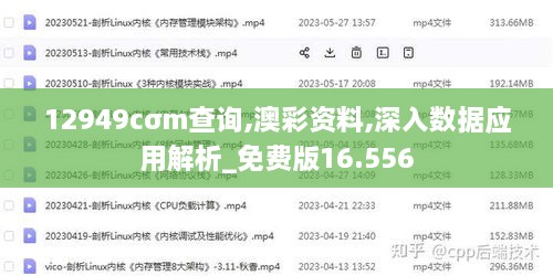 12949cσm查询,澳彩资料,深入数据应用解析_免费版16.556