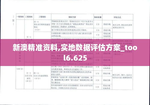 新澳精准资料,实地数据评估方案_tool6.625