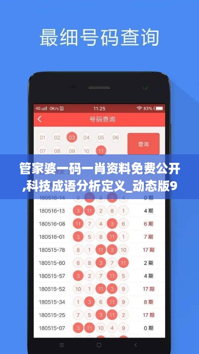 管家婆一码一肖资料免费公开,科技成语分析定义_动态版9.815