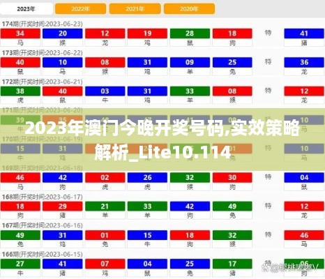 2023年澳门今晚开奖号码,实效策略解析_Lite10.114