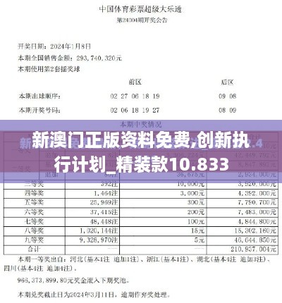 新澳门正版资料免费,创新执行计划_精装款10.833