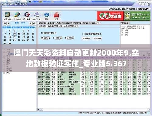 澳门天天彩资料自动更新2000年9,实地数据验证实施_专业版5.367