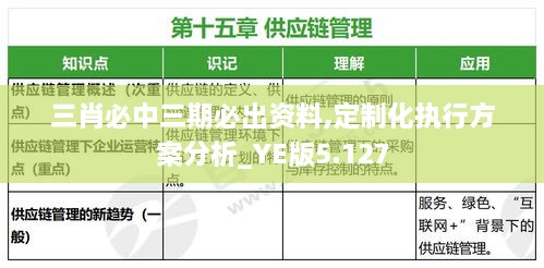 三肖必中三期必出资料,定制化执行方案分析_YE版5.127