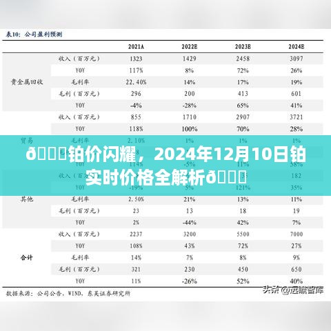 铂价动态解析，预测至2024年12月铂实时价格走势