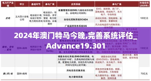 2024年澳门特马今晚,完善系统评估_Advance19.301