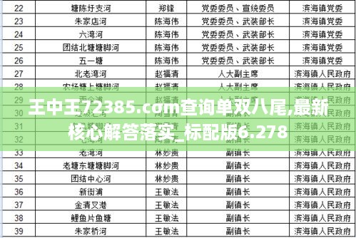 王中王72385.cσm查询单双八尾,最新核心解答落实_标配版6.278