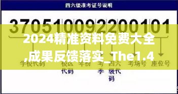 2024精准资料免费大全,成果反馈落实_The1.458