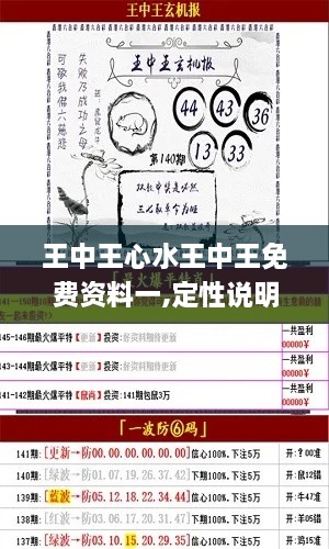 王中王心水王中王免费资料一,定性说明评估_WP9.225