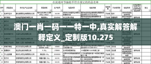 澳门一肖一码一一特一中,真实解答解释定义_定制版10.275