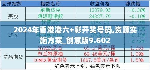 2024年香港港六+彩开奖号码,资源实施方案_创意版9.602