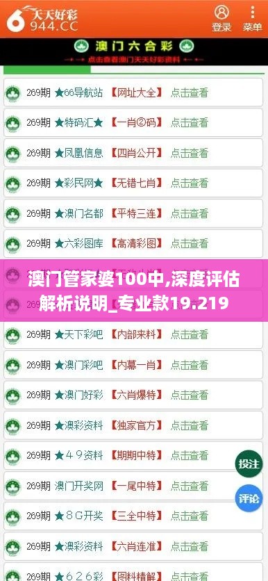 澳门管家婆100中,深度评估解析说明_专业款19.219