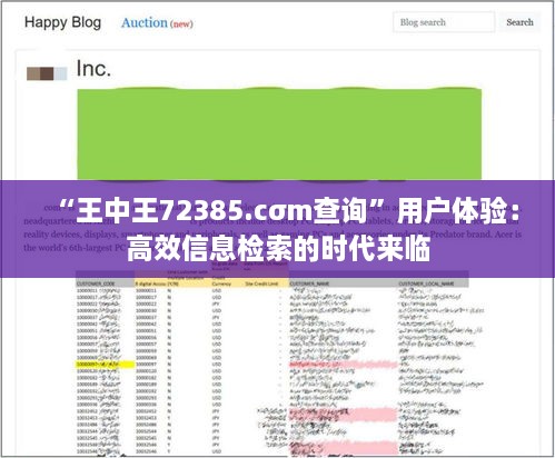 “王中王72385.cσm查询”用户体验：高效信息检索的时代来临