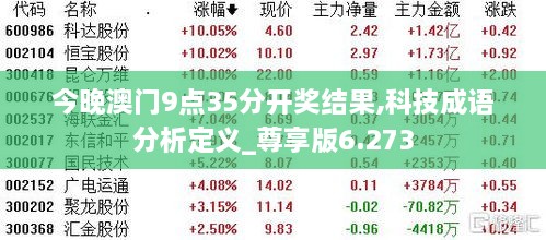 今晚澳门9点35分开奖结果,科技成语分析定义_尊享版6.273