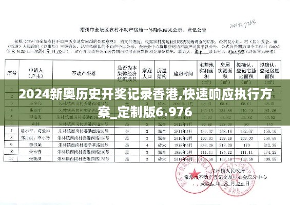 2024新奥历史开奖记录香港,快速响应执行方案_定制版6.976