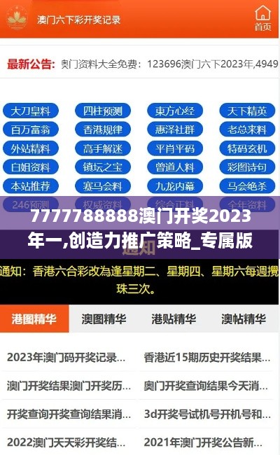 7777788888澳门开奖2023年一,创造力推广策略_专属版4.820