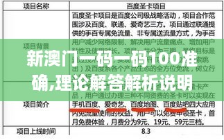 新澳门一码一码100准确,理论解答解析说明_定制版2.978