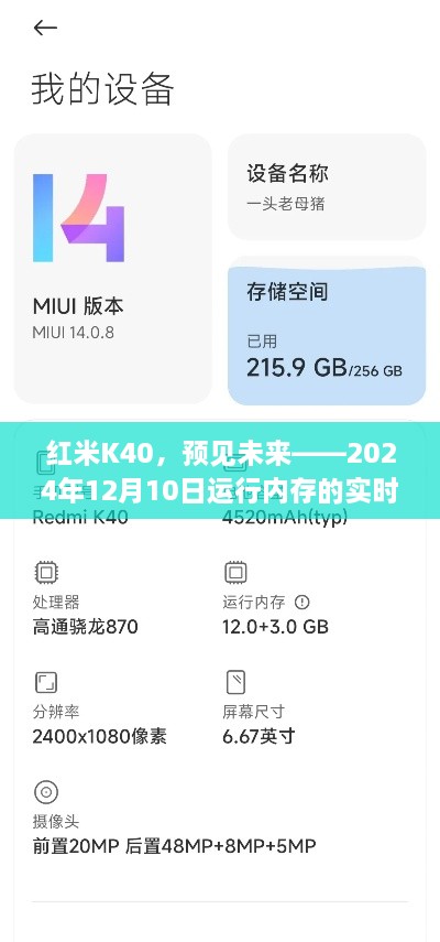 红米K40预见未来，运行内存的实时观察之旅