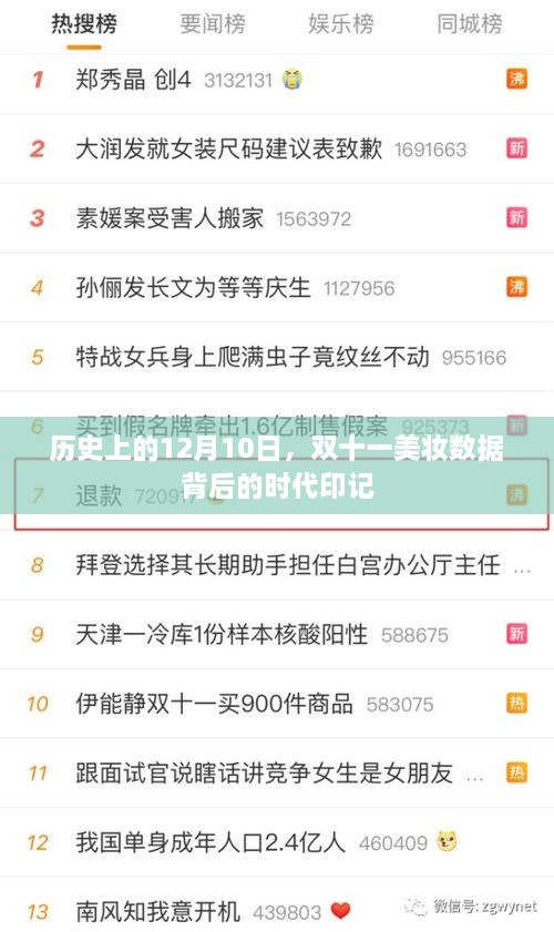 双十一美妆数据背后的时代印记，历史视角下的12月10日探究