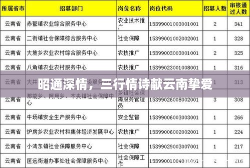 昭通深情，三行情诗献云南挚爱