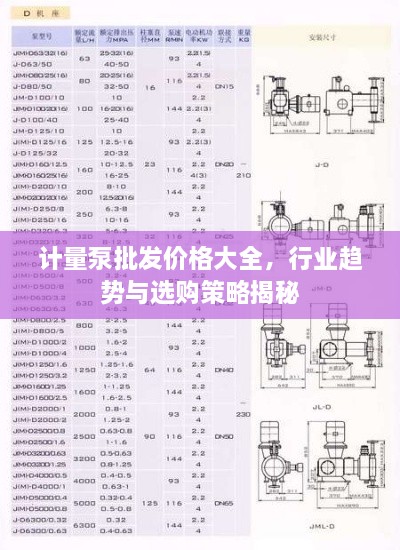 计量泵批发价格大全，行业趋势与选购策略揭秘