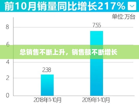 总销售不断上升，销售额不断增长 