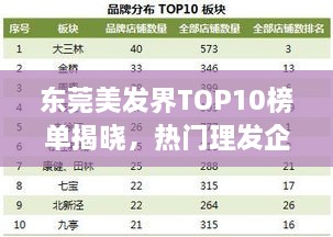 东莞美发界TOP10榜单揭晓，热门理发企业排名及口碑一览