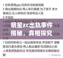 明星zc出轨事件揭秘，真相探究与社会价值观反思