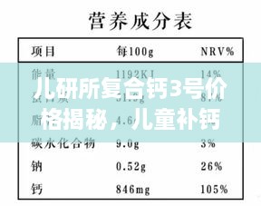 儿研所复合钙3号价格揭秘，儿童补钙产品的市场定位与价值分析