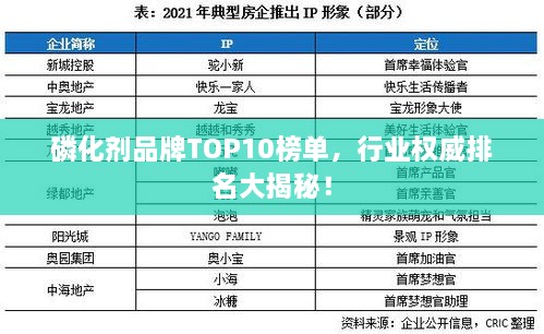 磷化剂品牌TOP10榜单，行业权威排名大揭秘！