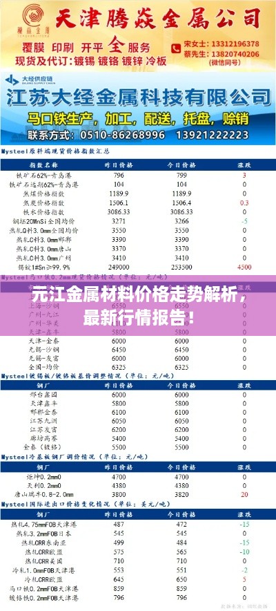 元江金属材料价格走势解析，最新行情报告！