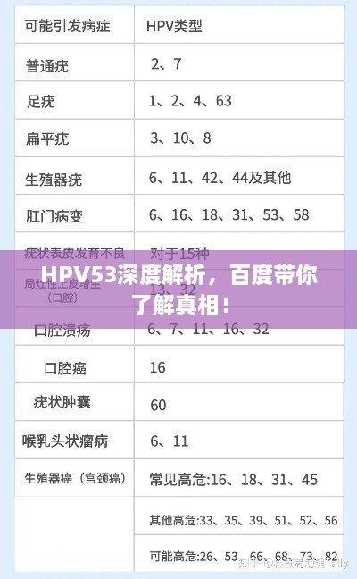 HPV53深度解析，百度带你了解真相！