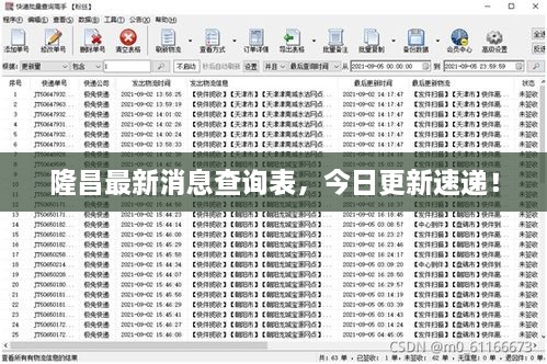 隆昌最新消息查询表，今日更新速递！